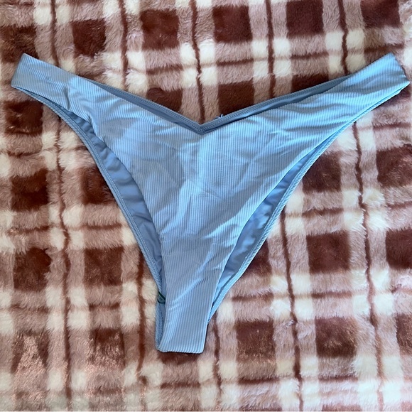 NWT Swimsuits for All Light Blue Ribbed Bikini Bottom | 1X - Picture 1 of 3